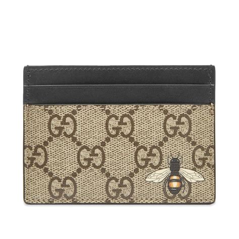 gucci gg supreme bee card holder|gucci card holder sale clearance.